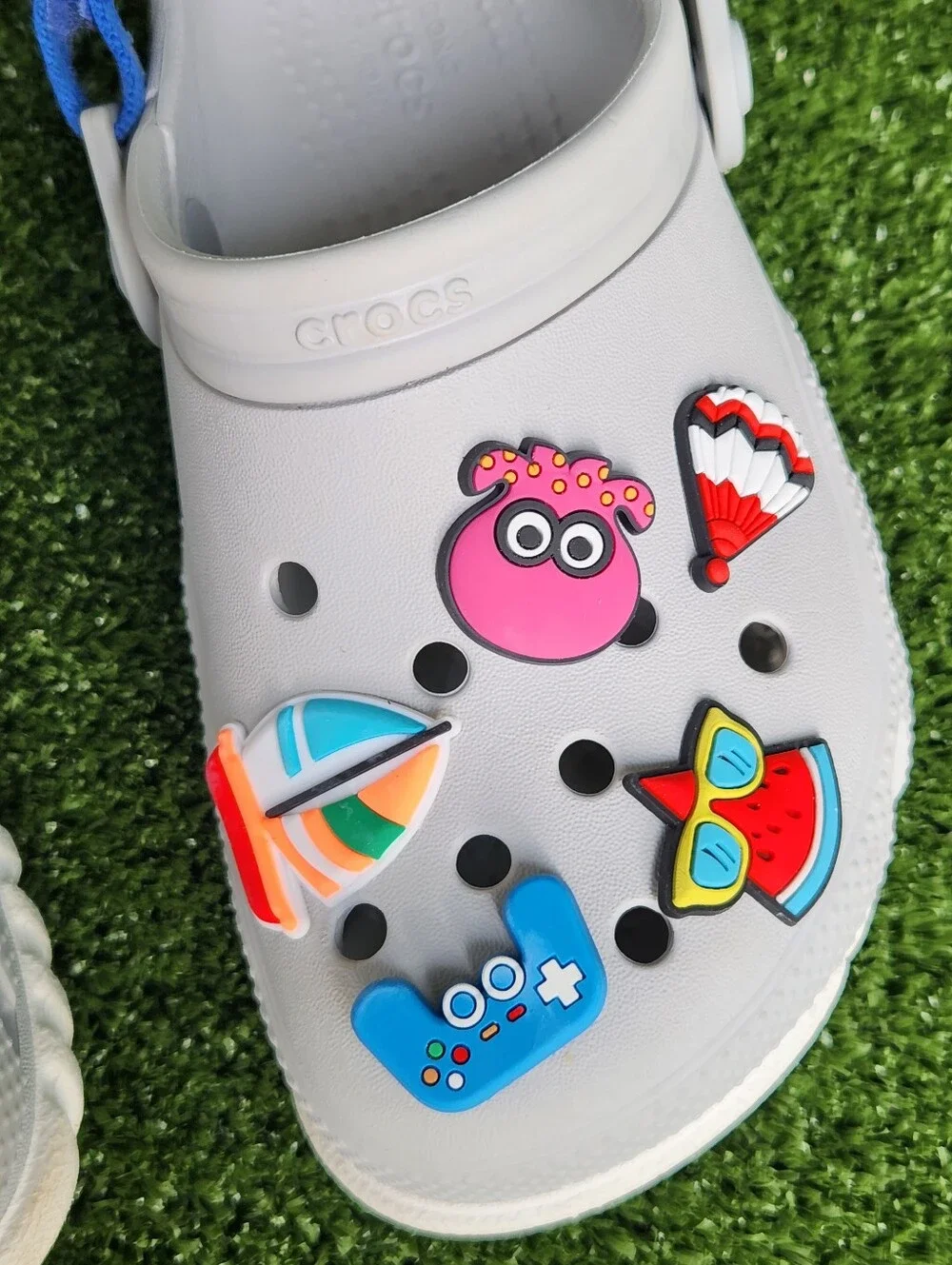 Crocs Duet Max II Gray Little Boys Kids Size 2 Slip-on Comfort Clogs Sandals
